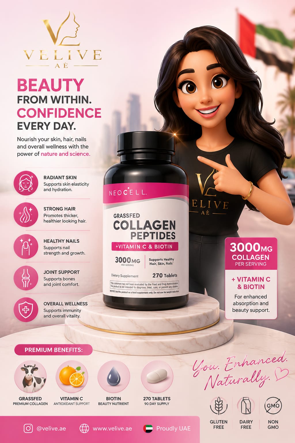 NeoCell GrassFed Collagen Peptides 270Tablets