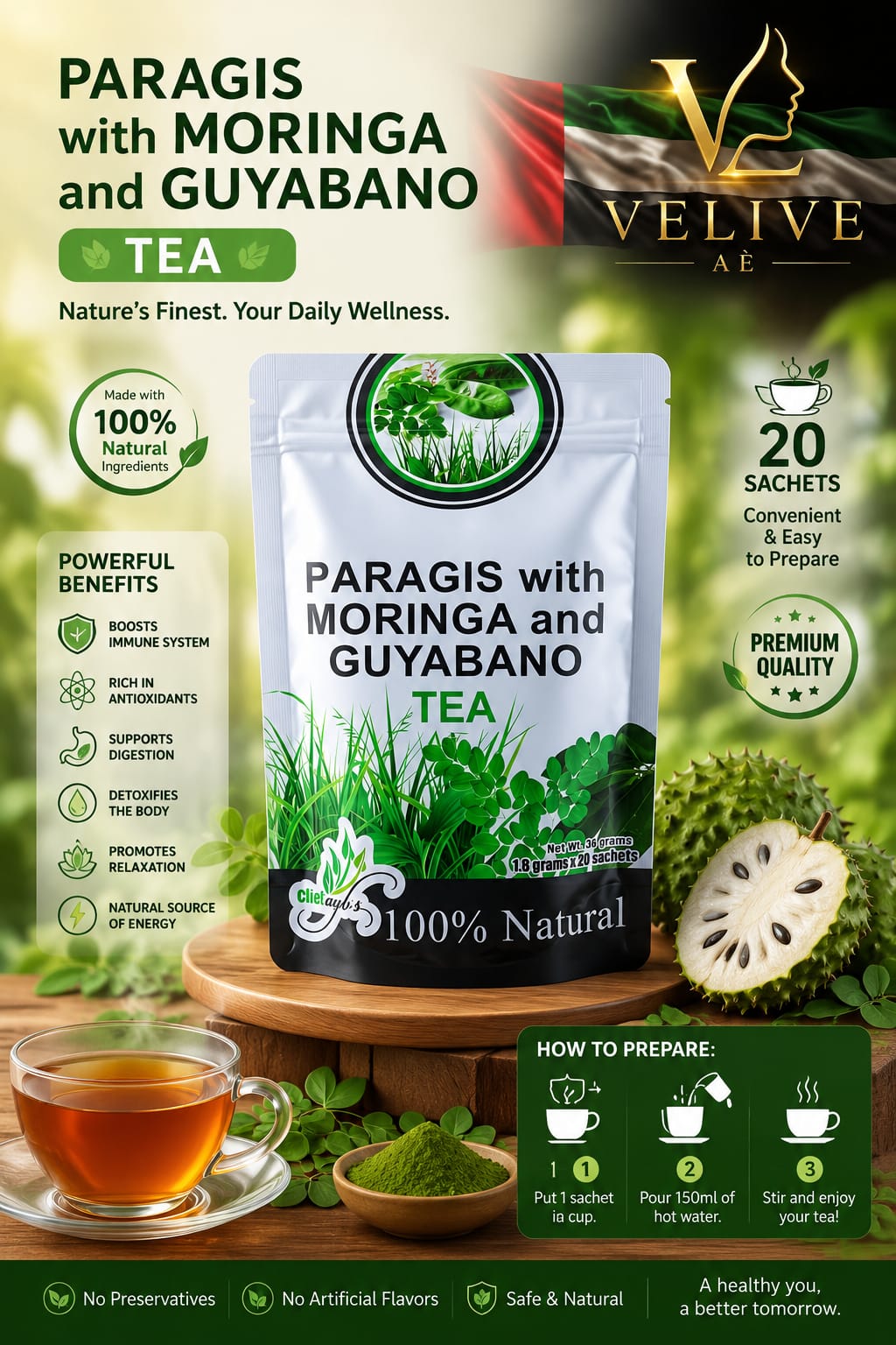 Chef Ayb’s Paragis with Moringa and Guyabano Tea