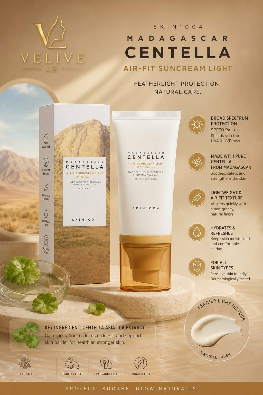 SKIN1004 Madagascar Centella Air-Fit Suncream Light