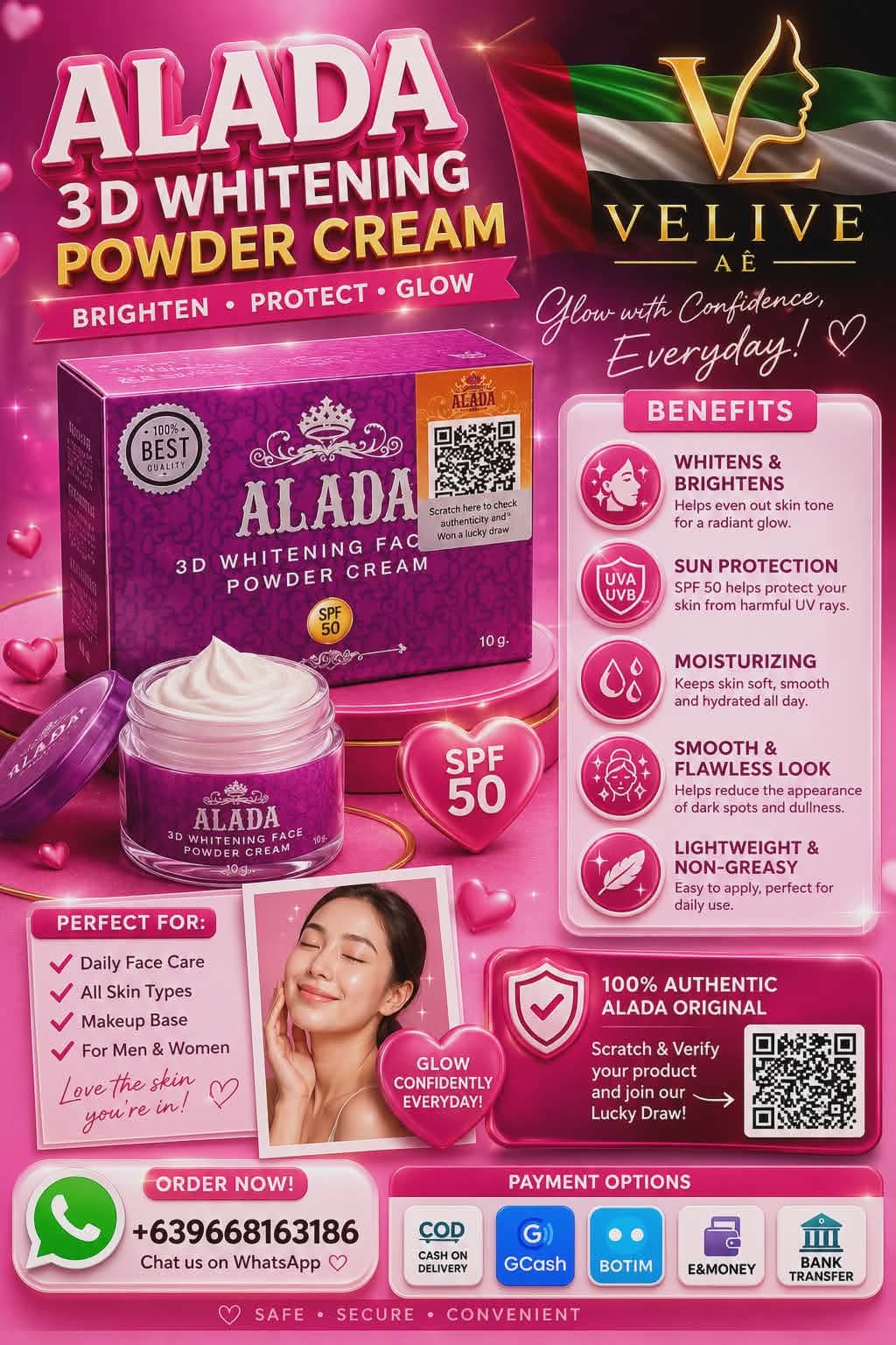 ALADA 3D WHITENING FACIAL POWDER CREAM🇨🇷