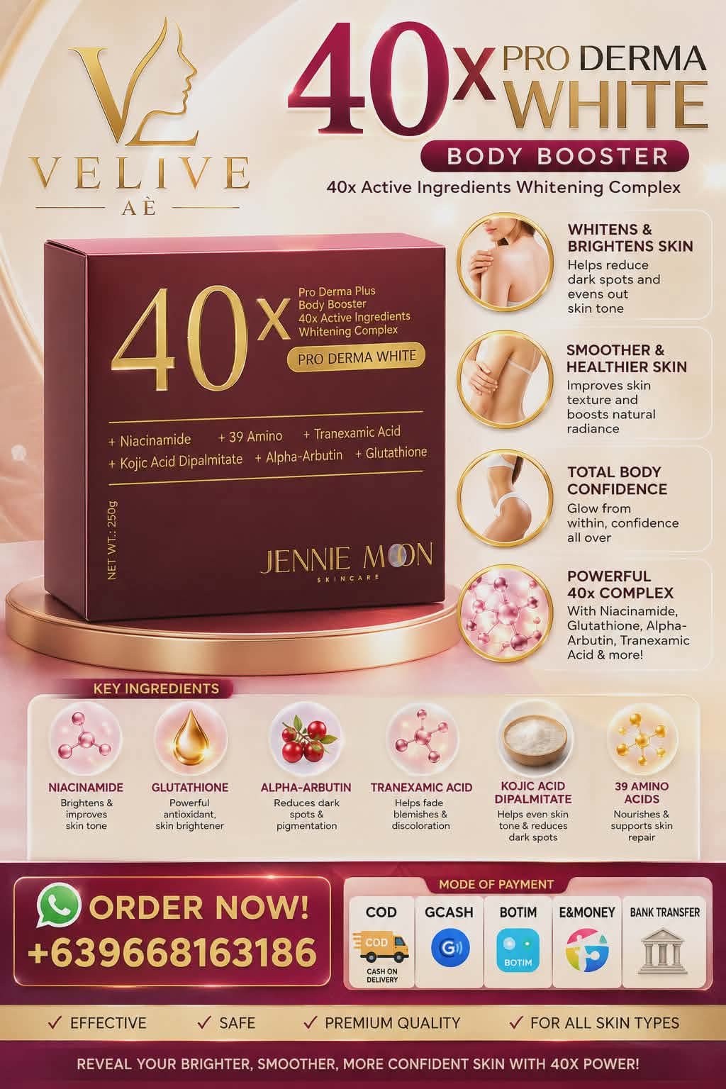 JENNIE MOON 40X PRO DERMA PLUS BODY BOOSTER🇨🇷