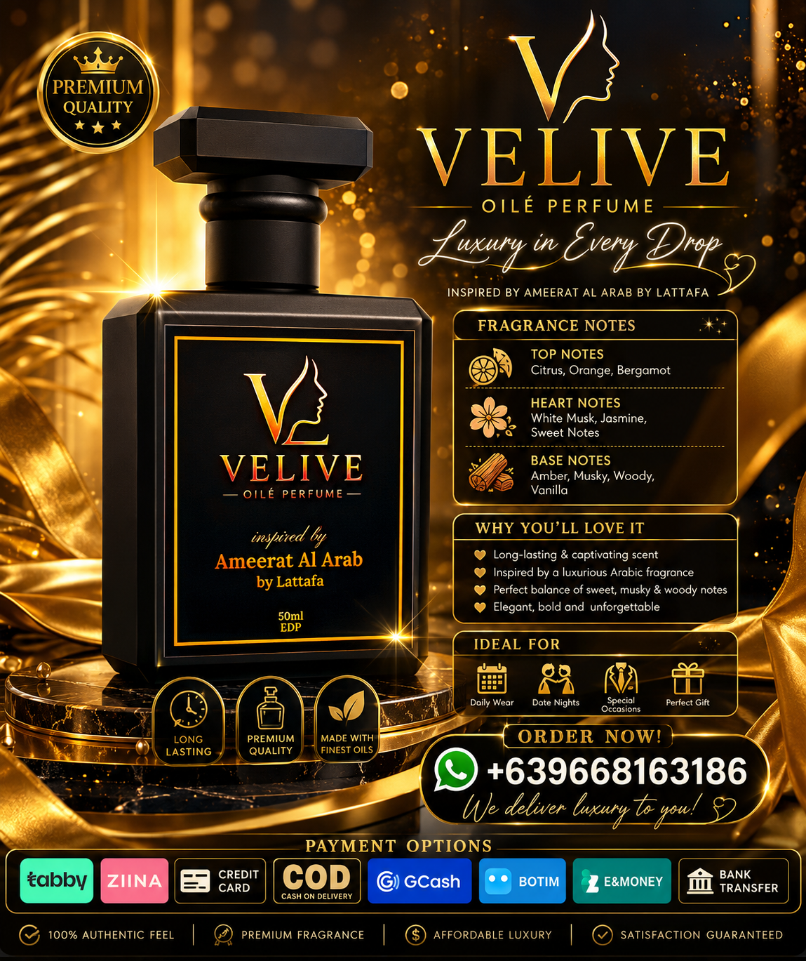 VELIVE OILÉ PERFUME - AMEERAT AL ARAB 50ml