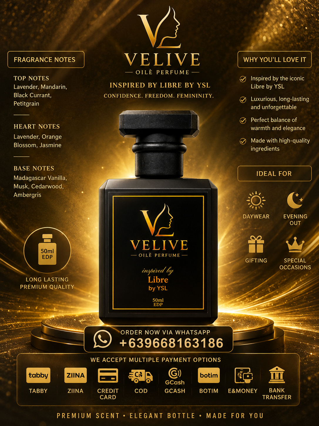 VELIVE OILÉ PERFUME - YSL LIBRE 50ml