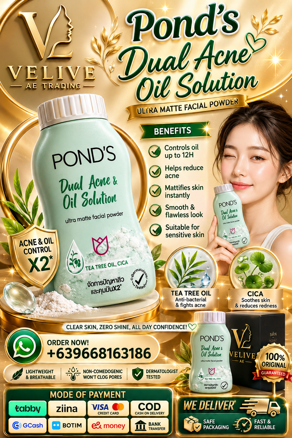 PONDS DUAL ACNE OIL SOLUTION POWDER🇨🇷