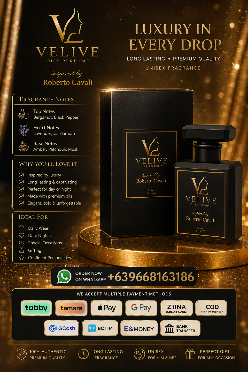 VELIVE OILÉ PERFUME - ROBERTO CAVALLI EDP 50ml