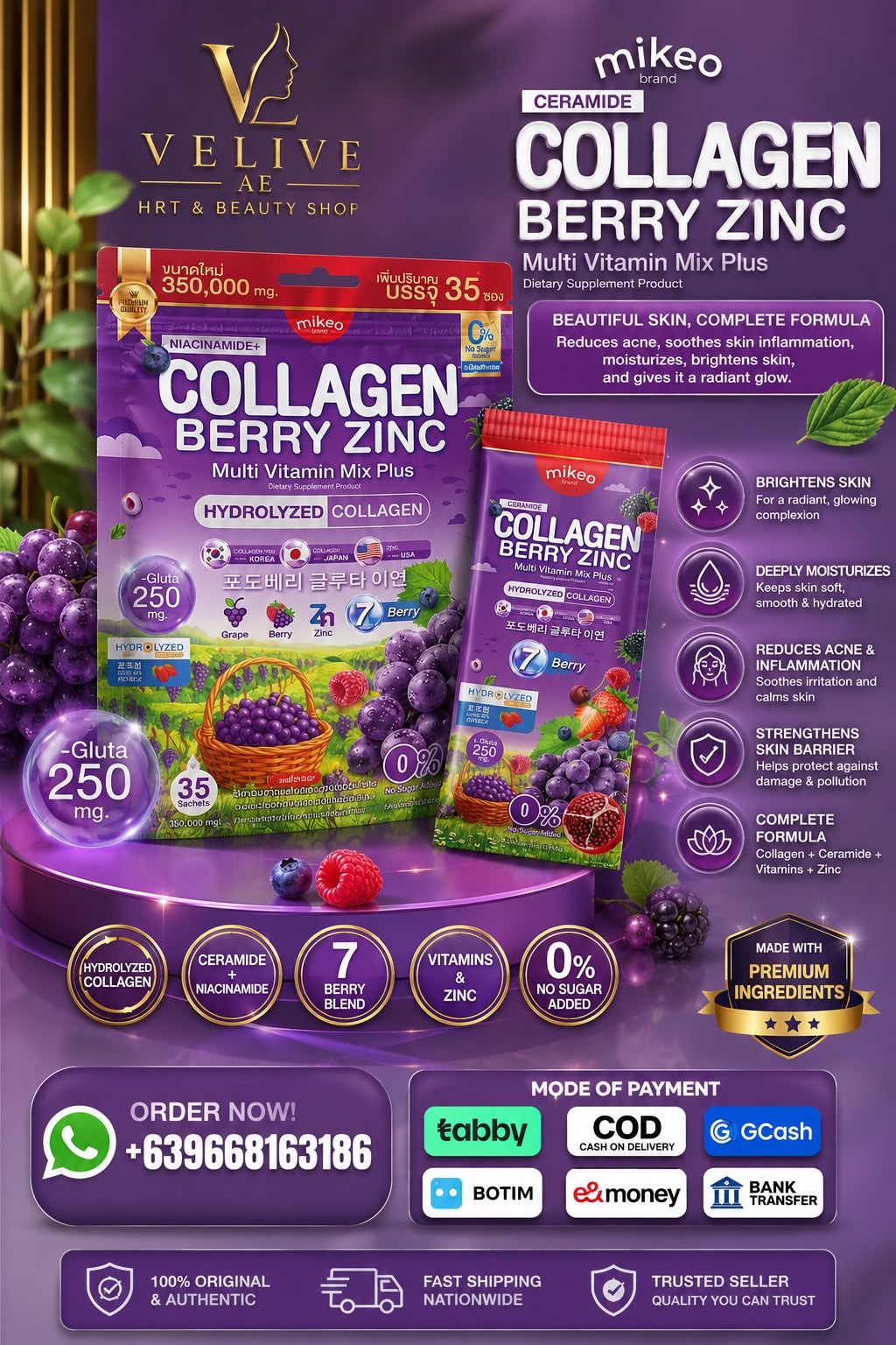 MIKEO COLLAGEN BERRY ZINC🇨🇷