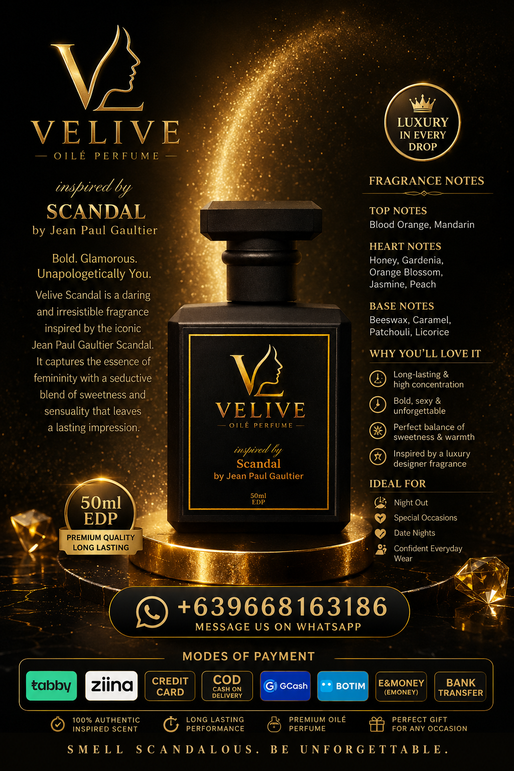 VELIVE OILÉ PERFUME - JPG SCANDAL 50ml
