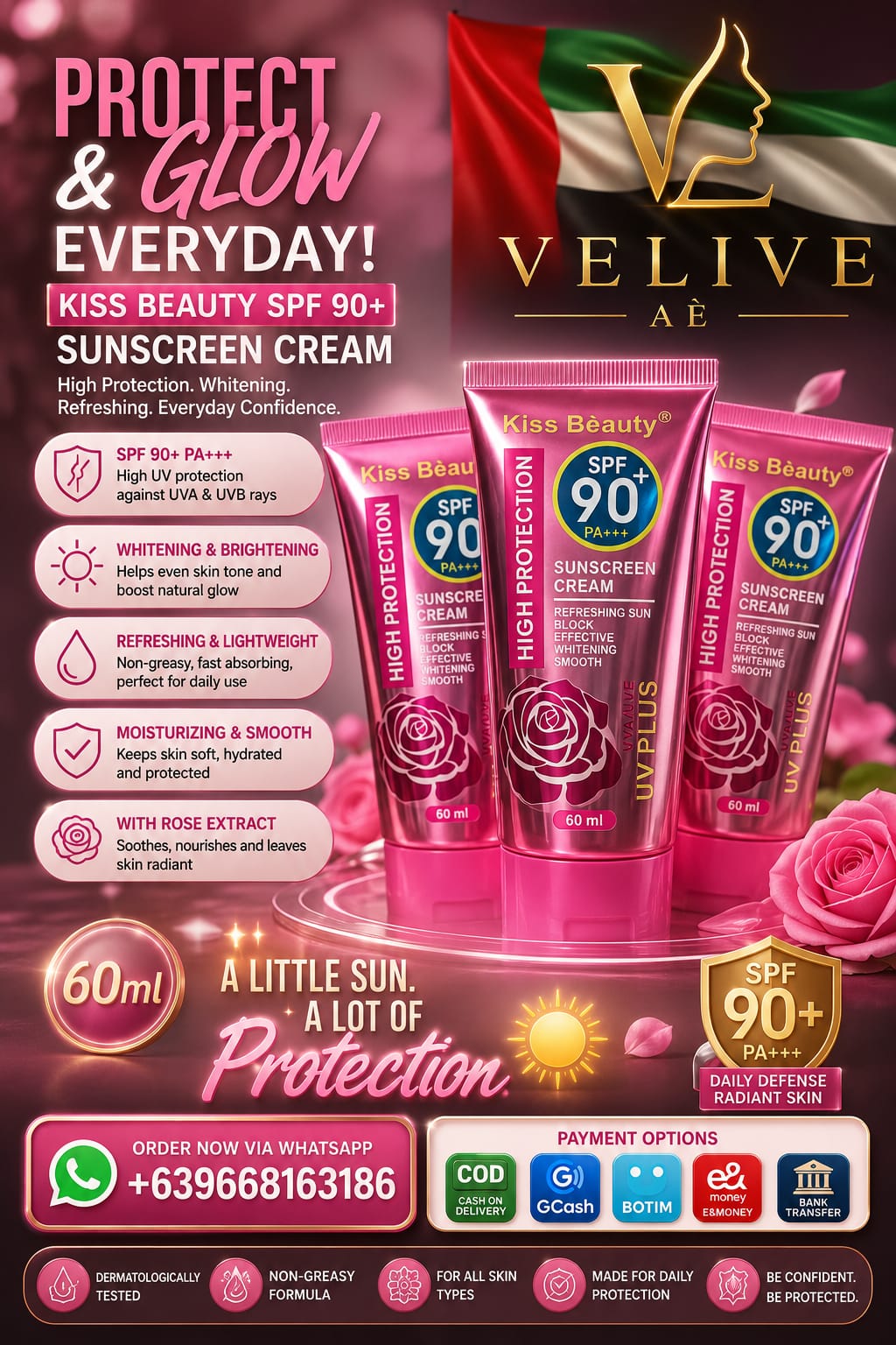 KISS BEAUTY TINTED SUNSCREEN SPF90