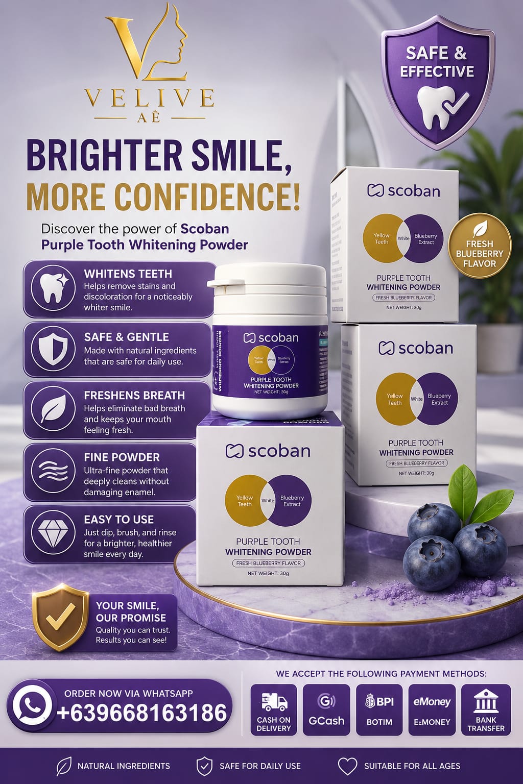 SCOBAN PURPLE TOOTH POWDER