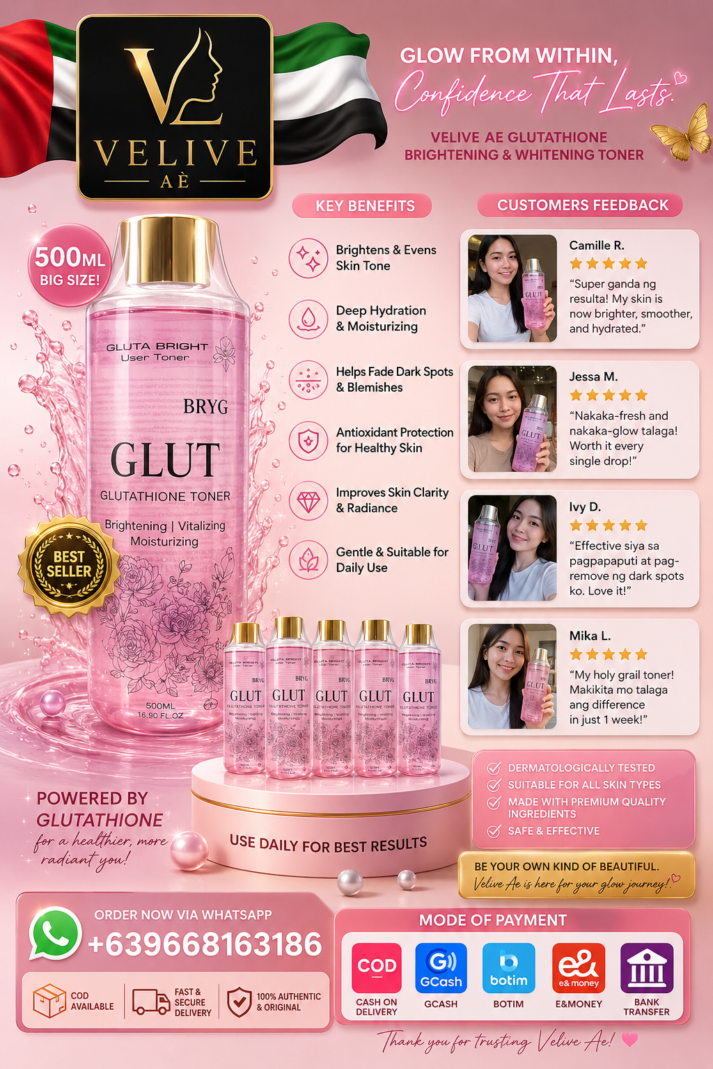 BRYG GLUTA TONER 500ML