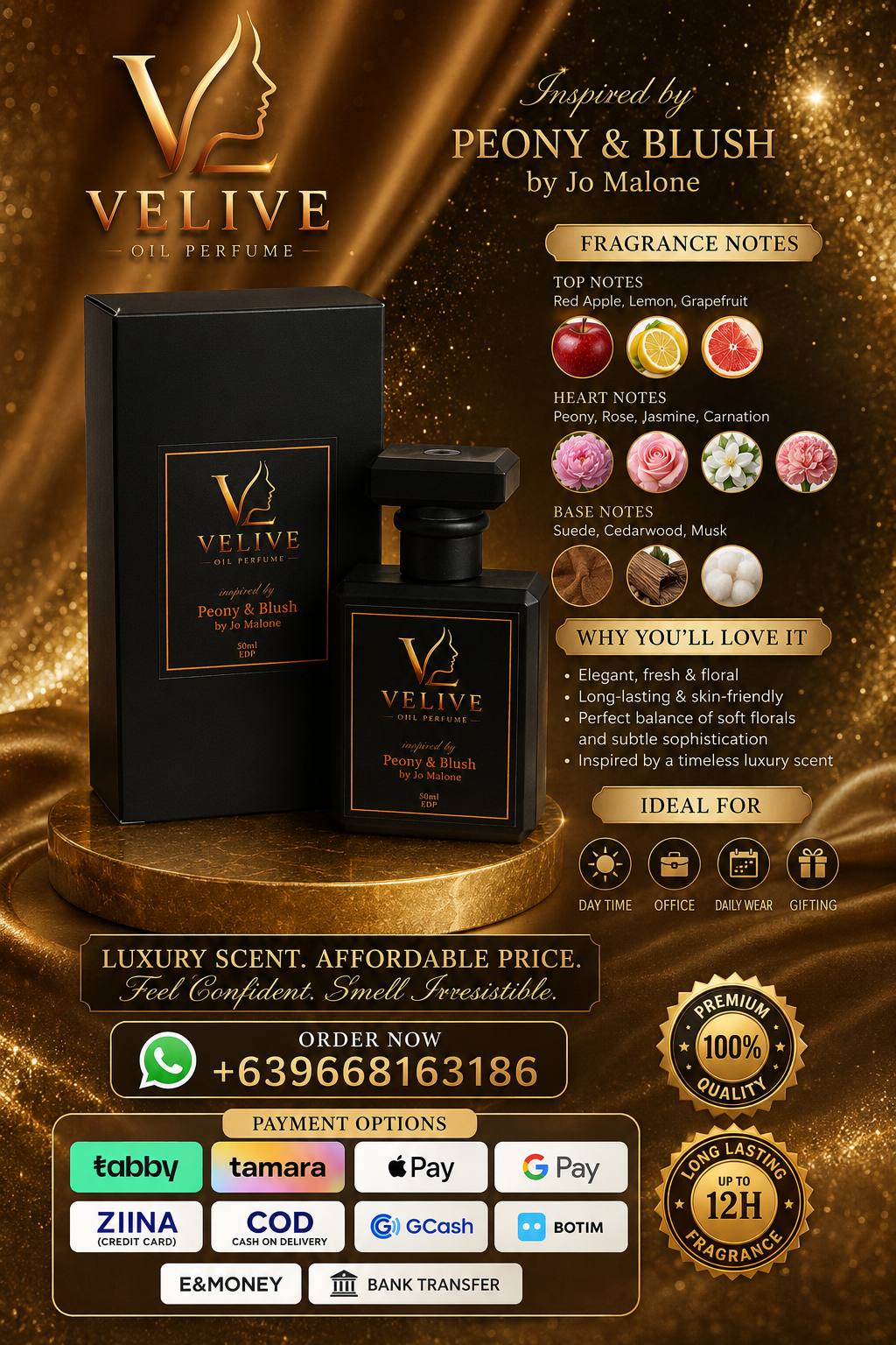 VELIVE OILÉ PERFUME - JM PEONY & BLUSH 50ml